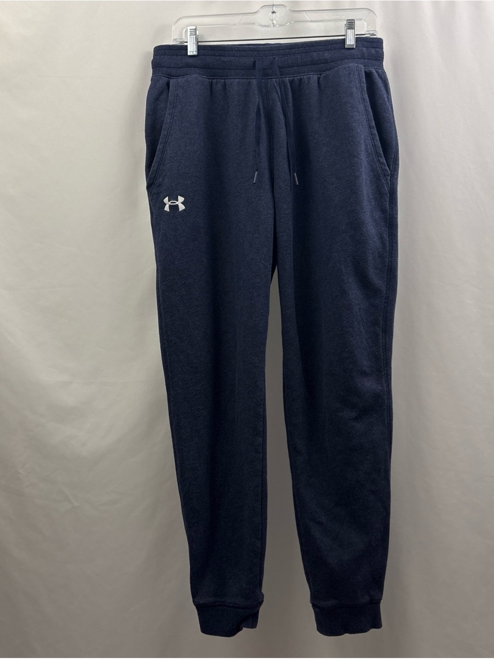 Under Armour Athletic Joggers Sweatpants Navy Blue Drawstring Mens Size Large - Picture 2 of 8